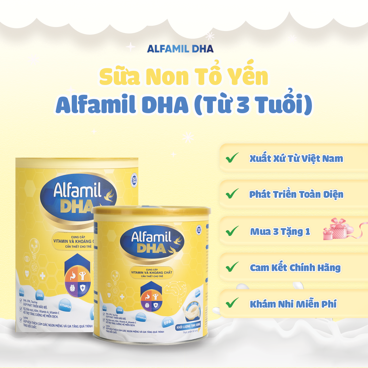 Sản phẩm dinh dưỡng công thức Alfamil cho trẻ trên 3 tuổi